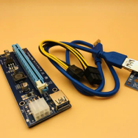 60CM USB 3.0 PCI-E Riser PCI E Express 1X to 16X Riser Card PCI-E SATA to 6Pin Power Cable for BTC Bitcoin Mining Antminer Miner