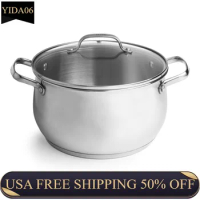 Tasty Stainless Steel Dutch Oven and Glass Lid, 5 Quart hot pot pots for cooking