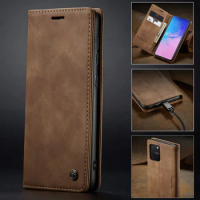 Magnetic Wallet Leather Flip Case For Samsung Galaxy S10 Lite G770F Retro Coque Book Matte Cover