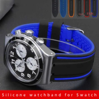 Rubber Watchband Replacement YVS400 YVS451 YVB404 Series for SWATCH Silicone Bracelet wristband Men's Watch Strap 19mm 20mm 21mm