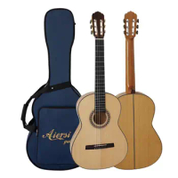 All Solid Handmade Nylon Vintage Spanish Cypress Flamenco Blanca Classical Guitar with Free Guitar Case