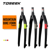 TOSEK Mountain Bike All Carbon Fiber Front Fork MTB Bike Cone Fork Rigid Straight Disc Brake Quick Release Bike Fork 26/27.5/29