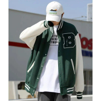 Jaket Baseball Big Size ( S - 6XL ) B logo Inisial Huruf Nama B BEGINNING Jaket Varsity Kancing Bomb