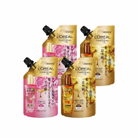 【LOREAL Paris 巴黎萊雅】金緻護髮精油補充包90ml_4入組玫瑰/棕色(護髮油/髮油/修護/柔順)