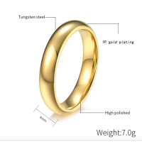 ￼Cincin Polos warna emas Pria Wanita