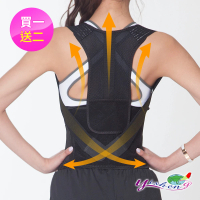 【Yi-sheng】*發燒新品*台灣製健康減壓護脊板挺背帶(611美背+CC膝腕)