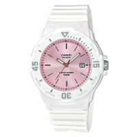 【CASIO 卡西歐】指針錶 橡膠錶帶 防水100米 白色粉面(LRW-200H-4E3)