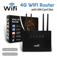 4G CPE Router WIFI Router with SIM Card Slot 300Mbps Wireless Modem Support 32 Users Wireless Internet Router for Home/Office