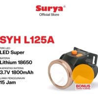 SENTER KEPALA CAS SURYA SYH L 125A DIMMER 12 WATT+ bonus lensa kuning kabut