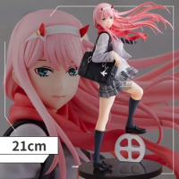 21cm Anime Darling In The Franxx Figures Zero Two 02 Backpack Uniform Model Dolls PVC Action Figure Children's toy gifts