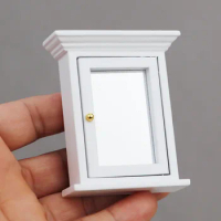 1/12 Mini model ornaments miniature furniture bathroom scene storage cabinet with mirror ob11 dollhouse accessories