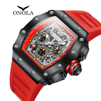 Đồng hồ nam thạch anh chống thấm nước onola6826 mới với đa chức năng và dây đeo silicon