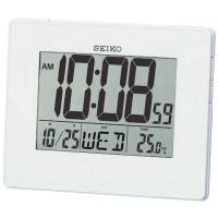【SEIKO 精工】溫濕度顯示 座掛兩用電子鬧鐘 生日 禮物(QHL057W/速)