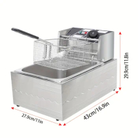 Deep Fryer, Commercial Electric Fryer, Stainless Steel Countertop Deep Fryer, Ideal For Home Kitchens And Restaurant Chefs,