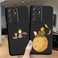 Little Prince Anime Space Phone Case For Samsung S23 S22 S21 S20 FE Ultra Pro Lite S10 S9 S8 5G Plus Black Soft Cover