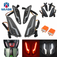 waase For Vespa Sprint 50 125 150 2014-2020 2021 2022 2023 4pcs E-Mark Front Rear Turn Signals Blinker Daytime Running LED Light