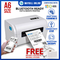 OFFICOM ZJ9200 Waybill Printer A6 Bluetooth USB Thermal Label Printer Android IOS  FREE HOLDER