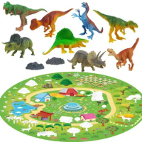 Dinosaur Toy For Kids Dinosaur Figure With Play Mat Preschool Cartoon Toy Create Dino World Playset Portable Storage Box Gifts