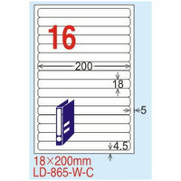 【龍德】LD-865(圓角) 雷射、影印專用標籤-紅銅板 18x200mm 20大張/包