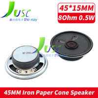 2Pcs 45MM 8Ohm 0.5W Speaker 45*15MM Outer Magnetic Iron Case Loud Speaker 45 MM 8 Ohm 0.5 Watt Paper Cone Loudspeaker For Toy