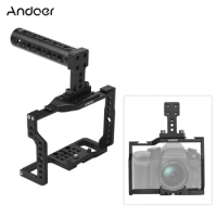 Andoer G85 Aluminum Alloy Camera Cage + Top Handle Kit with 1/4-inch &amp; 3/8-inch Mounting Holes for Panasonic G85/G80 ILDC Camera