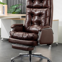 Luxurious Leather Office Chair Massage Comfort Boss Home Executive Gaming Chair Bedroom Sillas De Oficina Office Furniture LVOC
