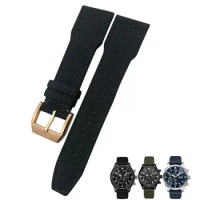 FKMBD 22mm 21mm Nylon Fabric Watchband Suitable for IWC Big Pilot IIW388002 Spitfire Watch Strap Green Canvas TOP GUN Sport