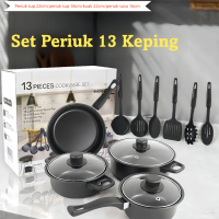 Masak 13pcs Set Periuk dan Kuali Masak Keluli Tahan Karat Kawali Induction Pan Set Cookin dengan Kua