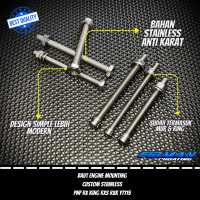 BAUT ENGINE MONTING BAUT GANTUNGAN MESIN CUSTOM STENLIS RX KING RXK RXS YT115 (Anti Karat)