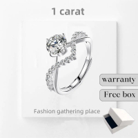 Nhẫn Nữ, FGP & (Có Thể Điều Chỉnh kích thước), Nhẫn Lớn 1 Carat, Tặng Kèm Hộp Nhẫn Women Thun