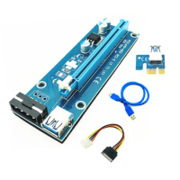 PCI-E Riser Card 30CM 60CM 100CM USB3.0 Cable PCI Express 1X to 16X Extender PCIe Adapter 4Pin Power Supply for GPU Miner Mining