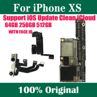For iPhone XS Motherboard 64G/256G/512G With/No Face ID Free iCloud for iphone XS Unlock Original Mainboard Support IOS Update