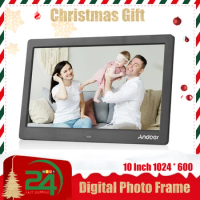 Andoer 10 Inch Digital Photo Frame Wide LCD Screen 1024 * 600 High Resolution Electronic Photo Frame with Video Player Calendar
