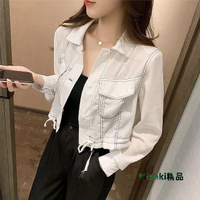 防晒衣女 新款 長袖薄款 設計感小眾款 襯衫 百搭衣服 女ins潮-Misaki精品