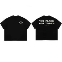Áo Thun BOXY 220gsm - No plans - Cotton 2C  có thể giặt máy khỏe mạnh Nam Menswear Cổ Tròn áo hust q