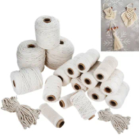 Cotton Twisted Braided Cord Rope Craft Macrame String DIY Handmade Home Textile Wedding Decoration Best Gift 1/2/3/4/5/6/8/10mm
