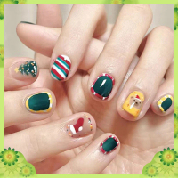 Christmas[R012]3D False Nails, Modern Style, Easy to Use, 24 Pieces Per Box.