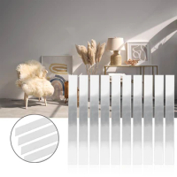 10 Pcs Acrylic Mirror Wall Sticker Long Strip Paper 5*50cm Mosaic Decal For Living Room Art DIY Home Decoration Accessories