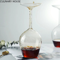 CULINARY HOUSE แฟชั่นสำหรับผู้หญิง 400มล. ถ้วยคว่ำลง ลำต้นยาวยาว หนาขึ้น ถ้วยไวน์คว่ำ ใสสะอาด Winegl