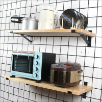 桌子 折疊桌 烤箱置物架微波爐壁掛式實木壁架擱板木板置物板隔板廚房墻上架子