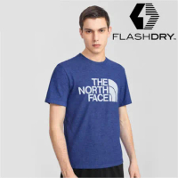 【The North Face】男新款 FlashDry 閃電快乾短袖圓領吸濕排汗衣(亞洲版型)4UAL-YF5 電光藍