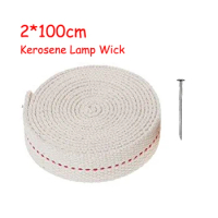 100cm Kerosene Lamp Wick Braided Cotton Wick Flat Cotton Oil Lamp Wick For Oil Lamp With Fixed Needle Durable Household Tools