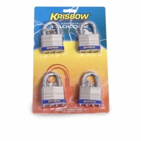 Krisbow Laminating Padlock with Keys Gembok Baja Kunci 50 MM 4 Pcs
