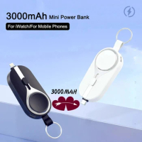 Mini Power Bank 3000mAh Wireless Charging for iWatch Apple Watch 8 7 6 5 Portable Powerbank for iPhone 14 Xiaomi Samsung Huawei