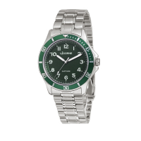LICORNE 力抗錶 潛水風格 深綠錶圈 不鏽鋼男仕手錶 (銀X綠LT161MWGA-G)