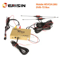 Erisin ES338-HC Car Digital HDTV DVB-T2/T Receiver HEVC H.265 H.264 HDMI-Compatible USB Mobile TV Box 160km/H for ES7XX Series