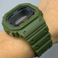 Silicone Case Strap For casio G-SHOCK DW5600 DW5000 Resin Waterproof Rubber Band bezel for GWX5600 Watch Accessories