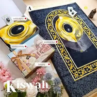 Hampers Sajadah Kiswah Embossed Kemas Box Premium + Tasbih Digital + Hangtag Souvenir Lebaran Umrah
