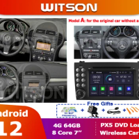 WITSON PX5 DVD Player Android 12 Radio Car For MERCEDES-BENZ SLK class R171 SLK200 SLK280 SLK300 2000 - 2011 7 inch Multimedia