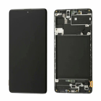 For Samsung Galaxy A71 A715 SM-A715F LCD Display Touch Screen Digitizer Full Assembly + Frame